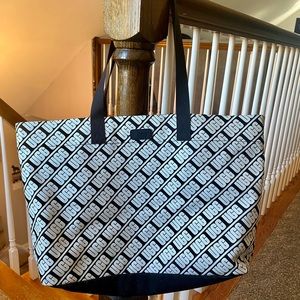 UGG Black & White Diagonal Logo Tote